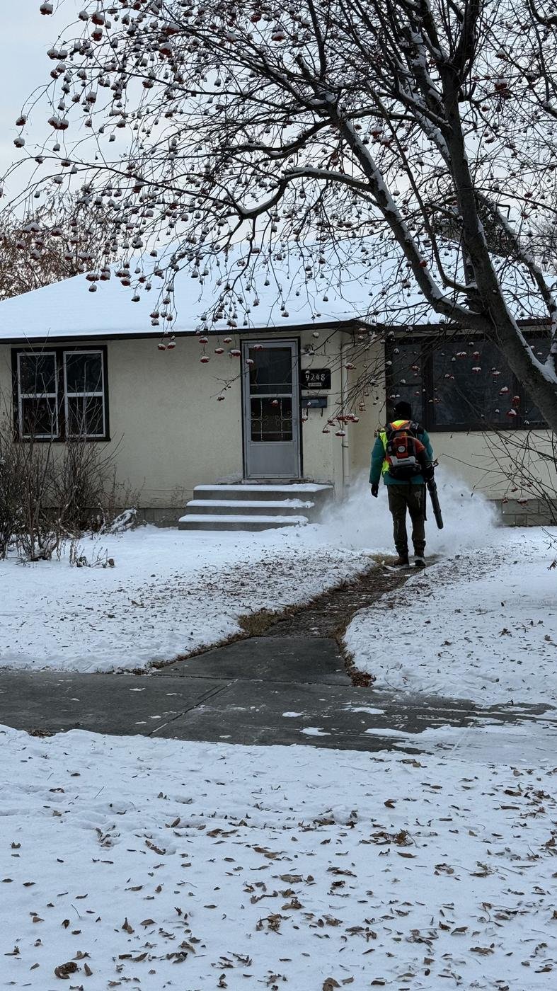 Residential walkway snow clearing